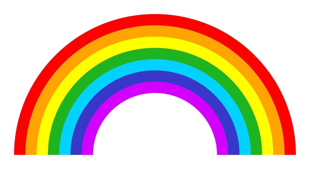 Rainbow, color vector simple illustration isolated on white background