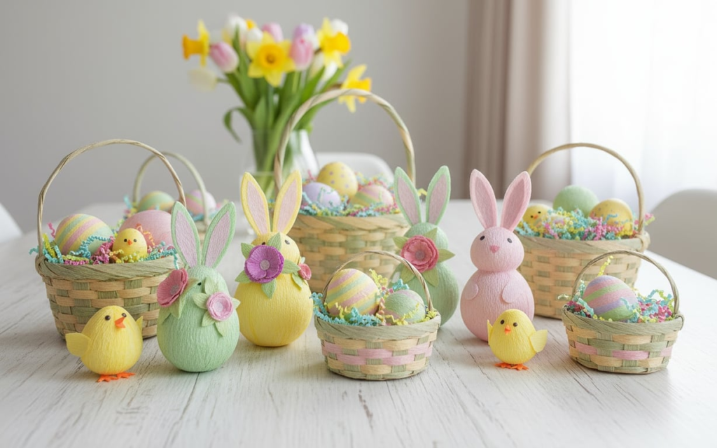 decoratiuni paste hartie creponata