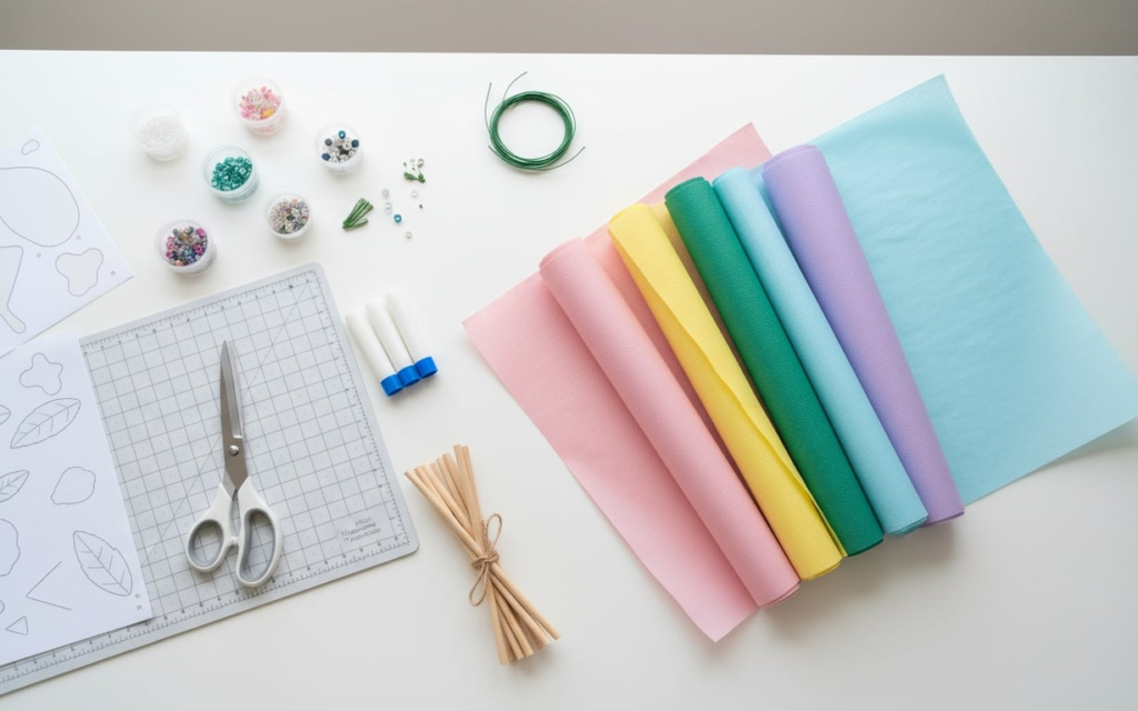 materiale lucru hartie creponata